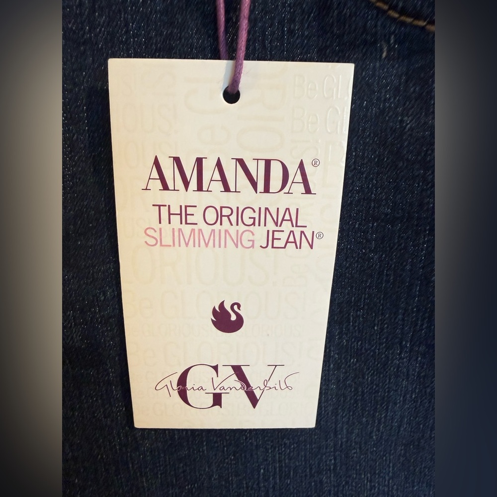 Gloria Vanderbilt Women's Dark Blue Straight Leg Jeans - Picture 7 of 10